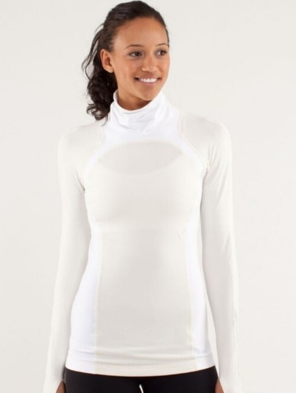 Lululemon Run Speedy Turtleneck Women’s Polar Cream White Long Sleeve Top